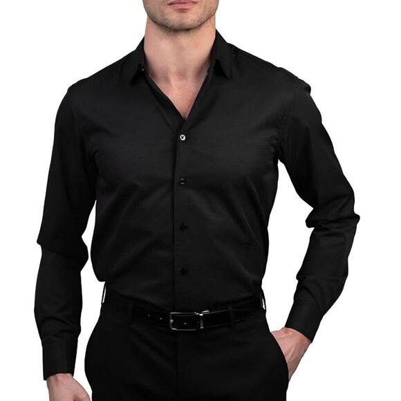 ben Sherman Slim Fit Size Large 16-16.5 34/35 Black Basketweave Dobby Shirt NWT - Picture 4 of 14